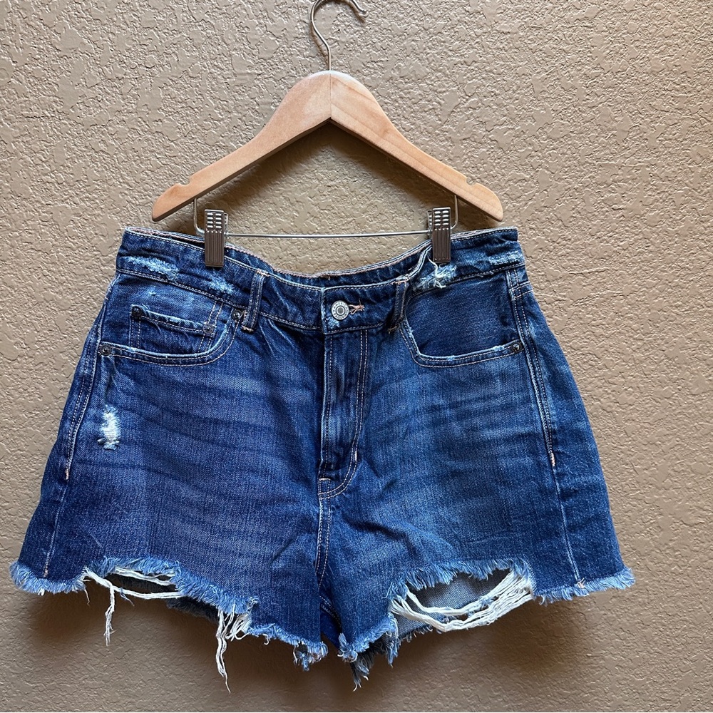 American Eagle Blue Distressed Jean Shorts